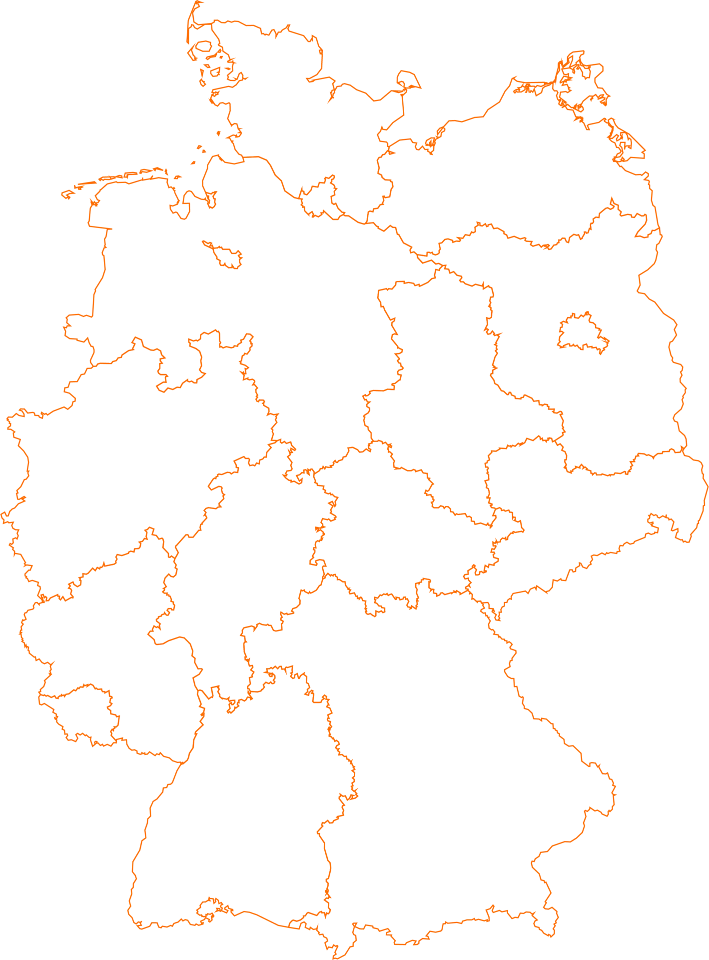 Deutschlandkarte mit Bundesländern