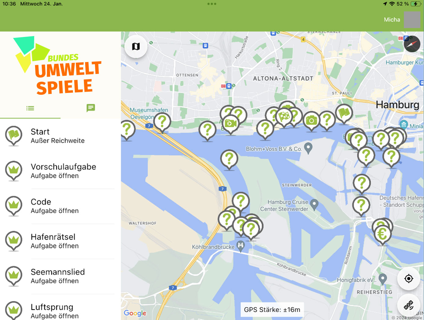 Screenshot App Karte